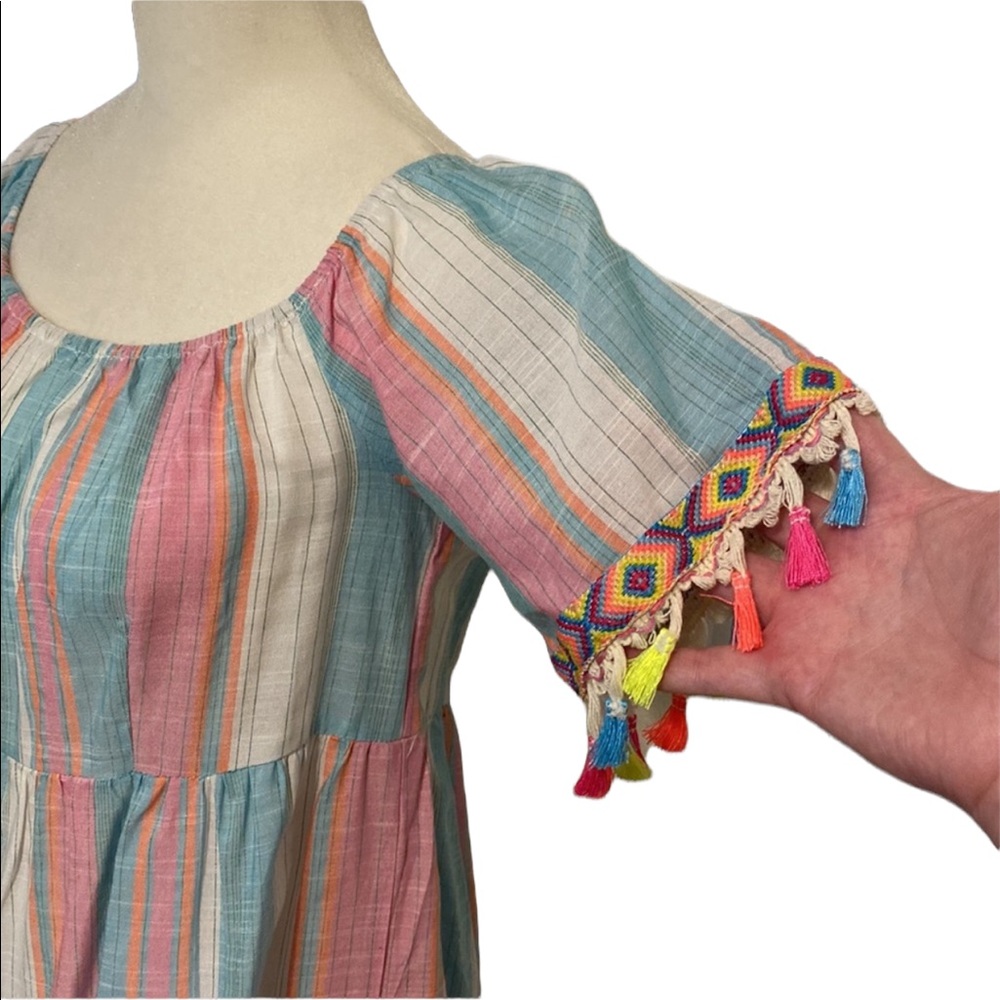 Embroidered Aztec boho gypsy accent top